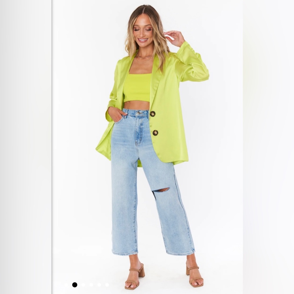 Felix blazer citrine luxe satin from show me your mumu